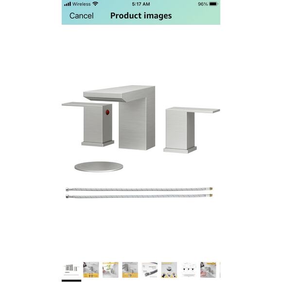 Bathroom Faucet 3 Holes Two 8 Inch Widespread with Drain Brushed Nickel - Picture 1 of 10